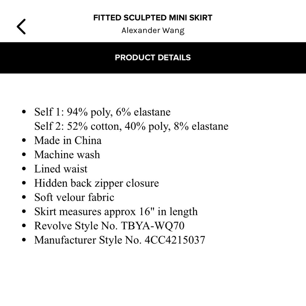 Alexander Wang Fitted sculpted mini skirt New - Picture 7 of 9